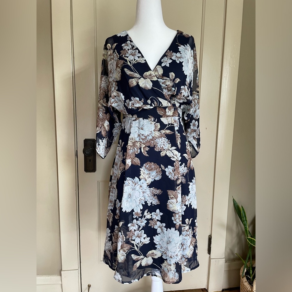 ModCloth Coco Love Blue Floral Dress